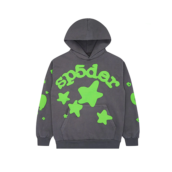 Sp5der Beluga Hoodie Slate Grey/Green