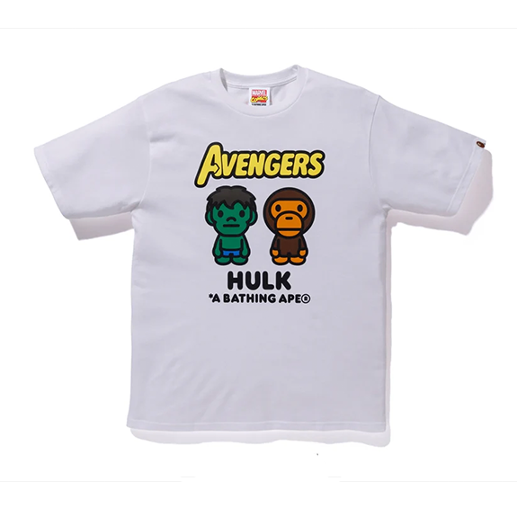 BAPE x Marvel Comics Milo The Hulk Tee White