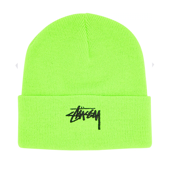 Stussy Stock Cuff Beanie Flo Green